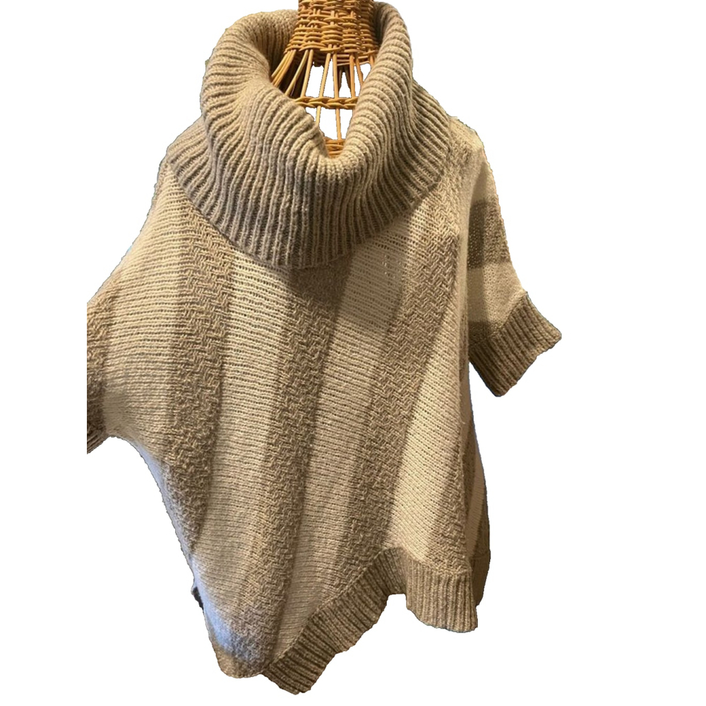 Old Navy Wool Blend Striped Cowl Neck Sweater Poncho size M/L | Cozy Knit - Picture 9 of 16